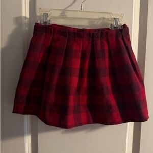 JACADI PARIS Plaid Red and Black Girls Skirt - Excellent Condition